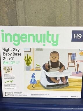 Ingenuity Night Sky Baby Base 2-in-1 - White & Gray